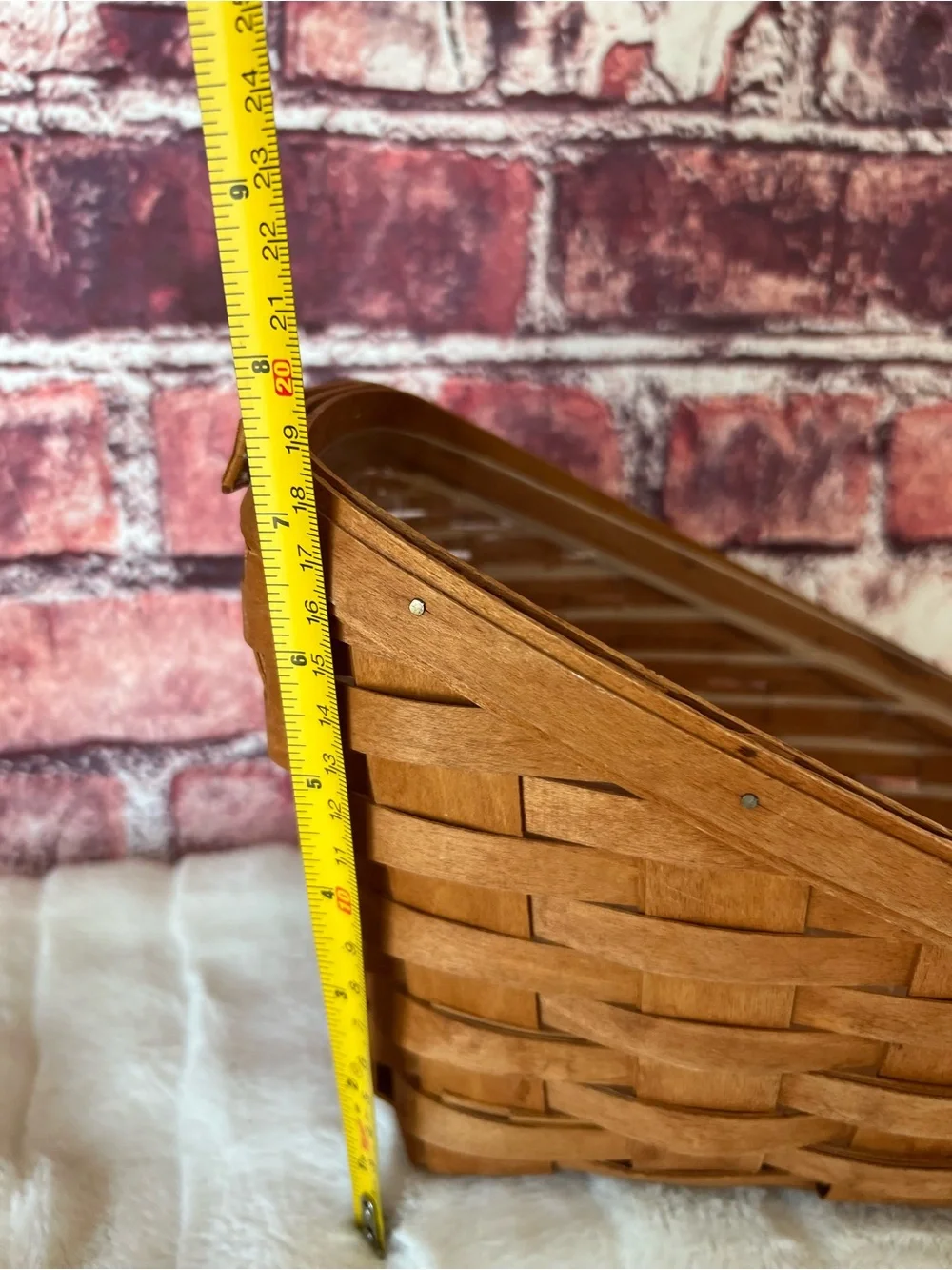Vintage Longaberger Small Vegetable Sleigh Basket Slanted Fruit With Liner